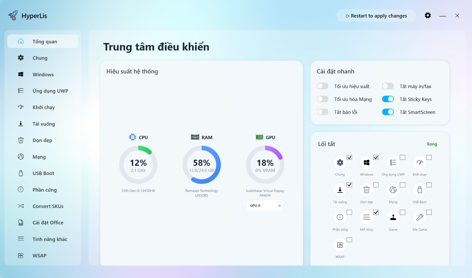 Giao diện phần mềm HyperLis