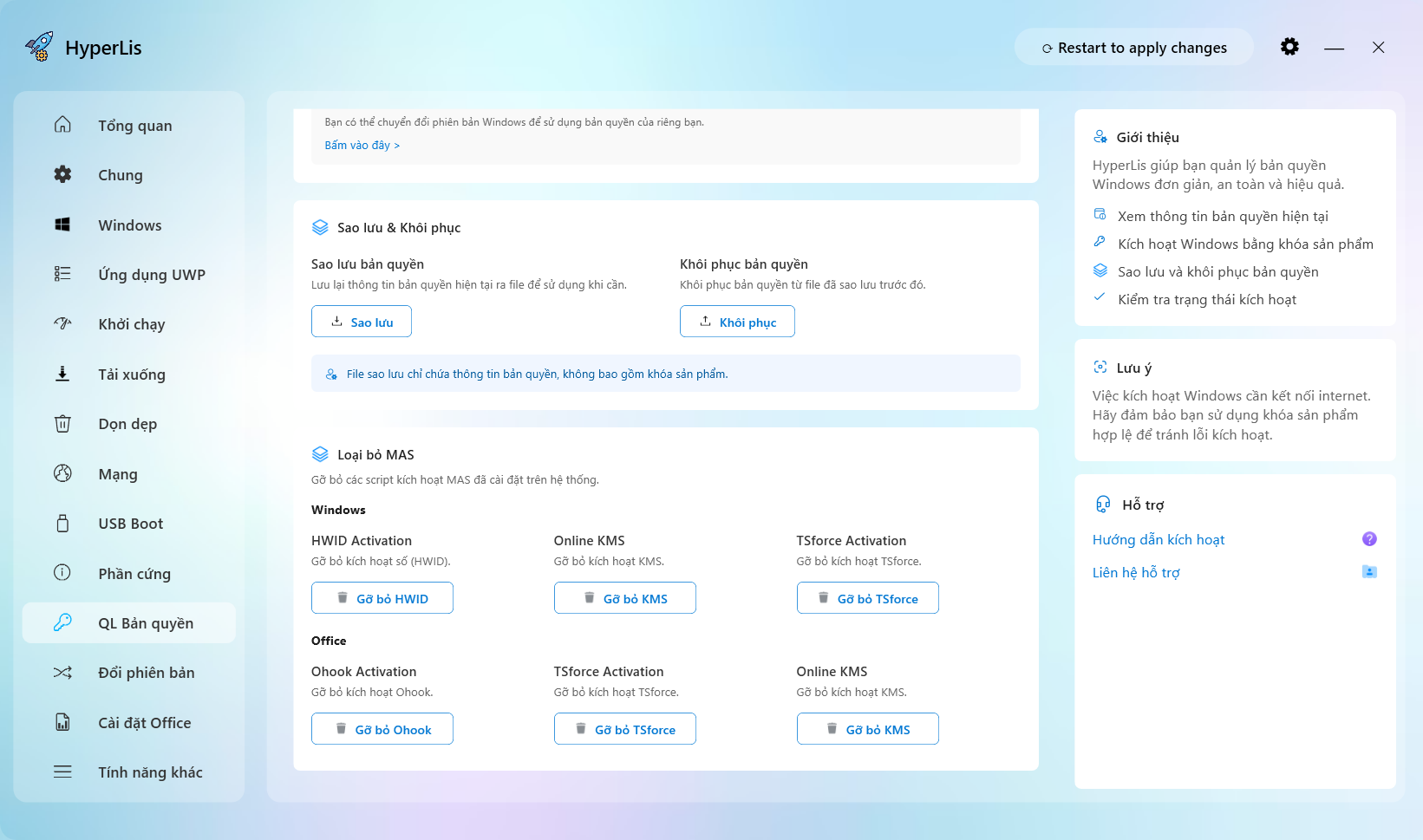 Giao diện tab QL Bản quyền (Manage License) - Ảnh 2